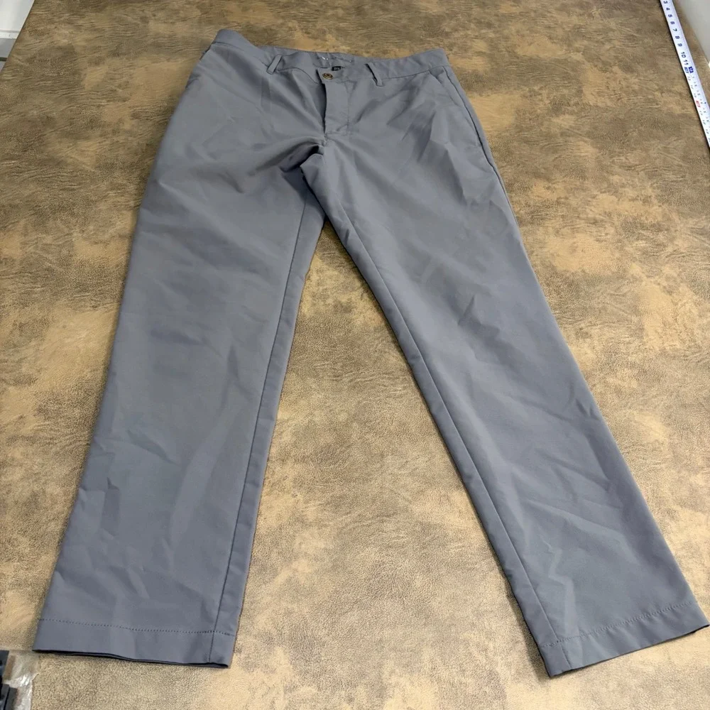 Banana Republic Core Temp Pants Mens 32x30 Gray Slim Straight Golf Chino 5553
